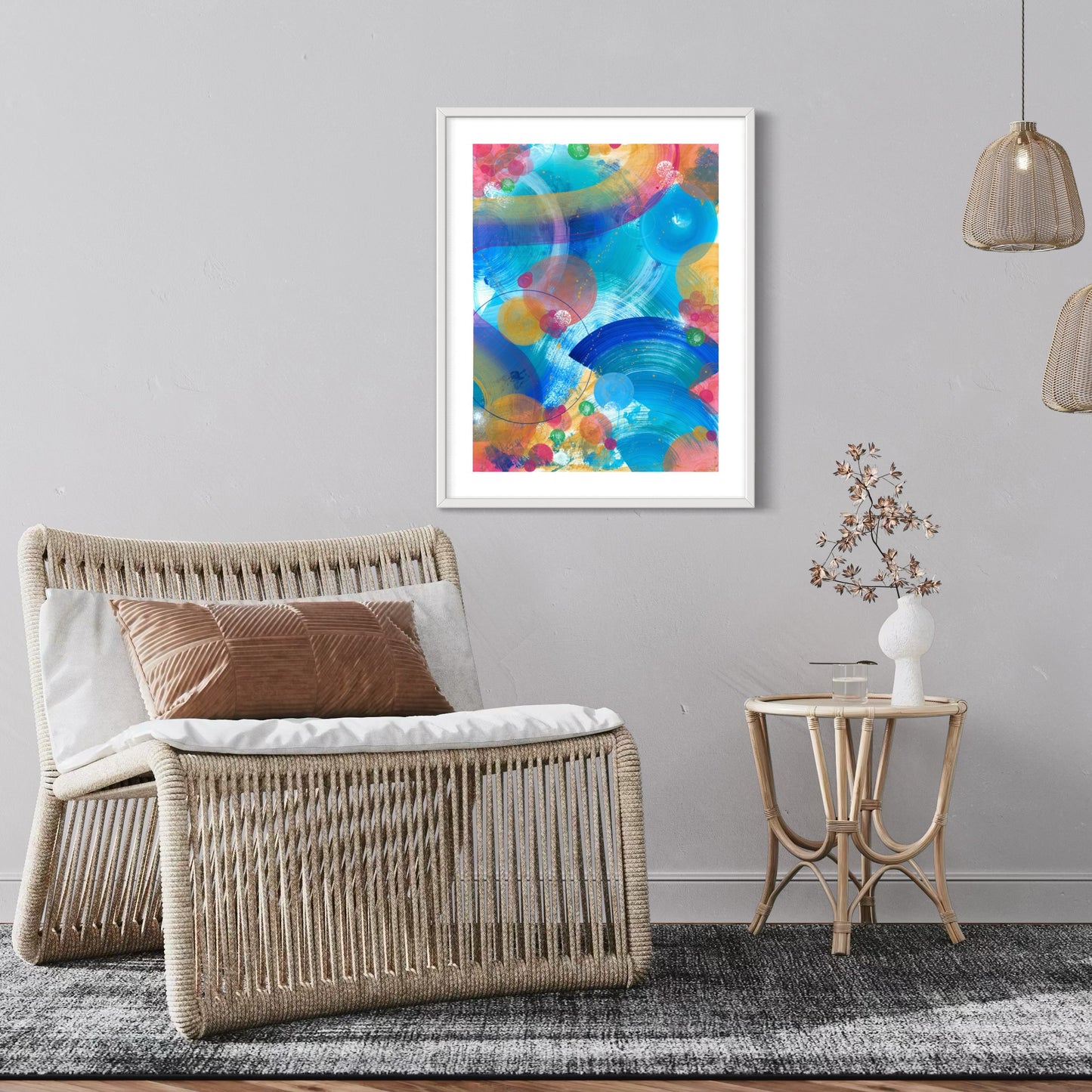 Colorful Currents  5/5 Original acrylic painting on paper