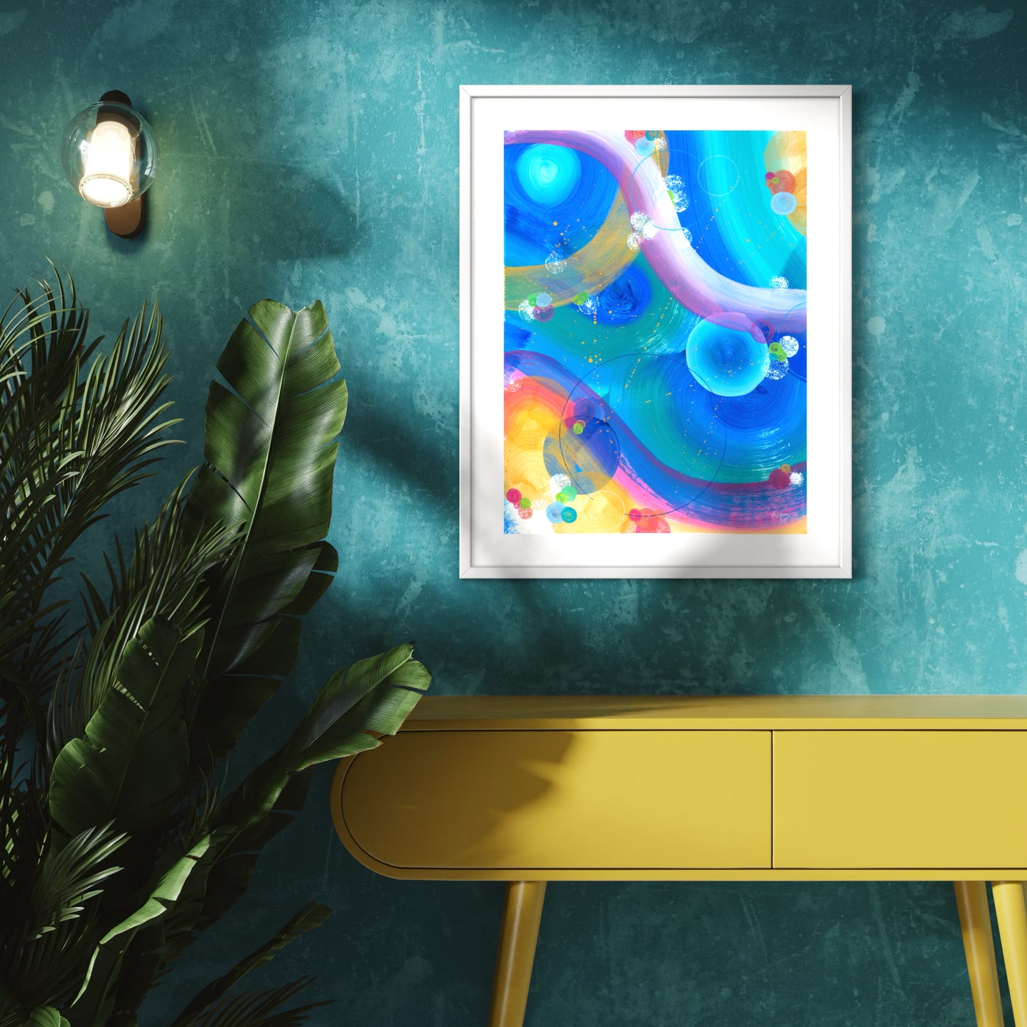 Colorful Currents  2/5 Original acrylic painting on paper