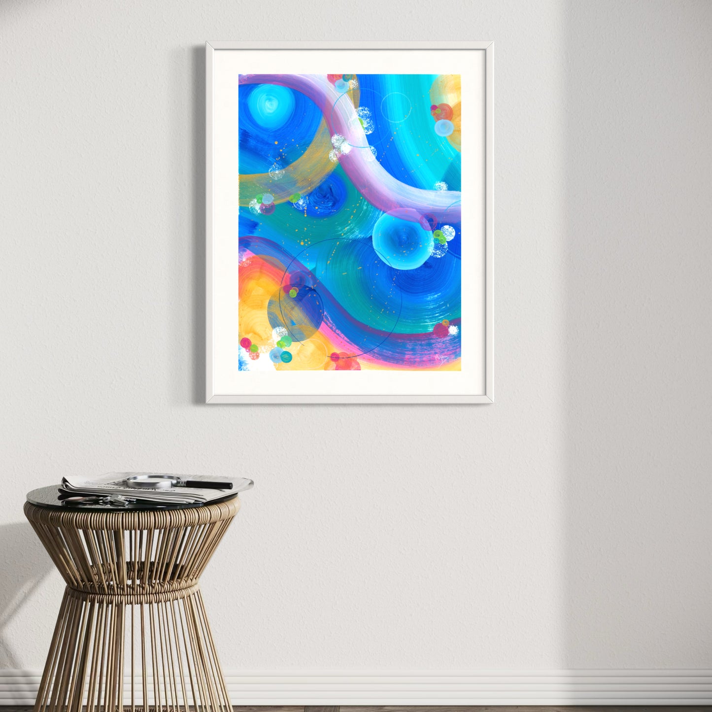 Colorful Currents  2/5 Original acrylic painting on paper