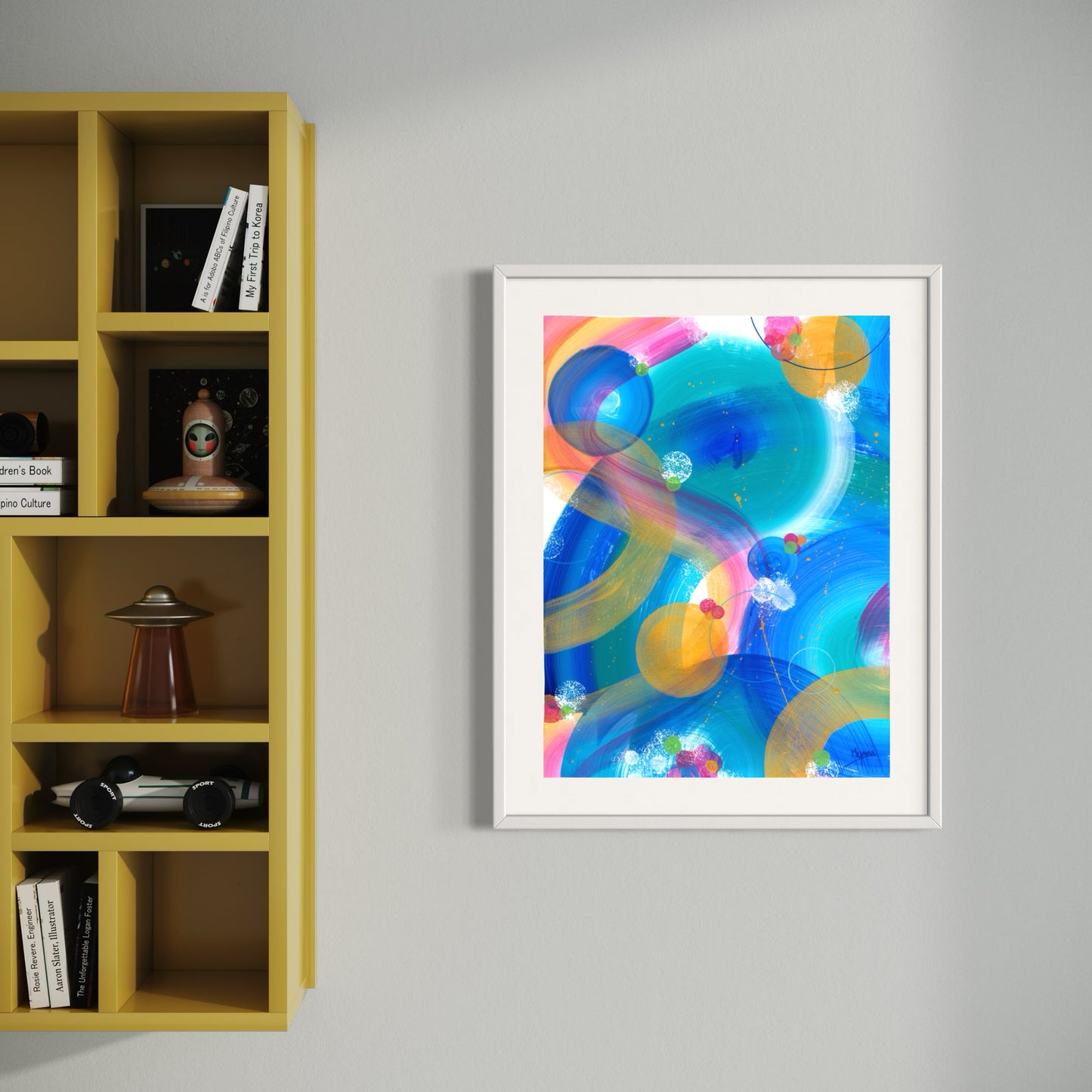 Colorful Currents 1/5 Original acrylic painting on paper