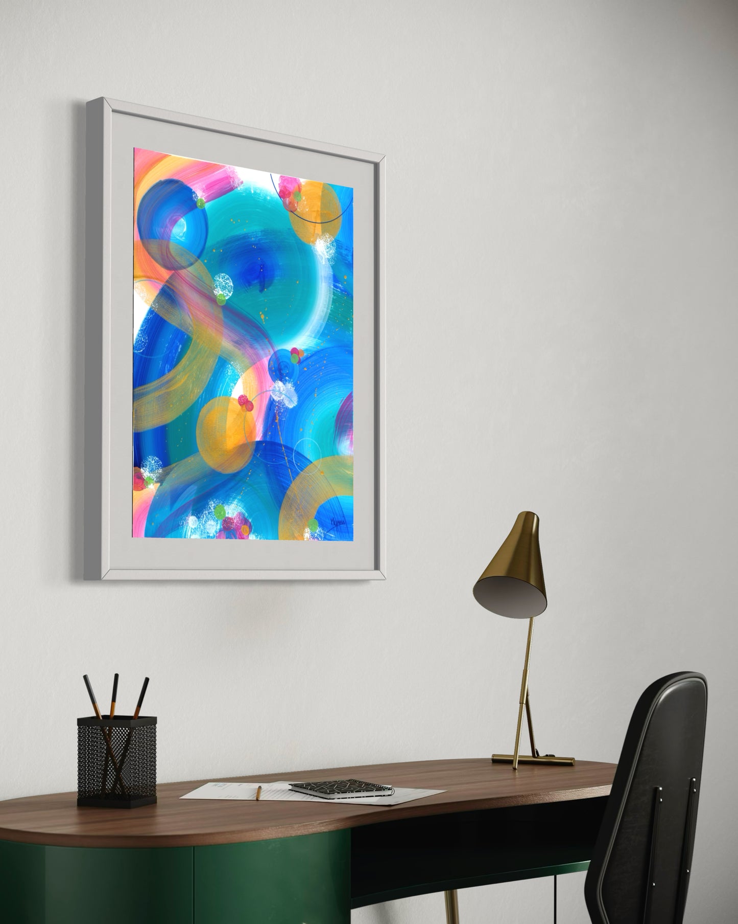 Colorful Currents 1/5 Original acrylic painting on paper