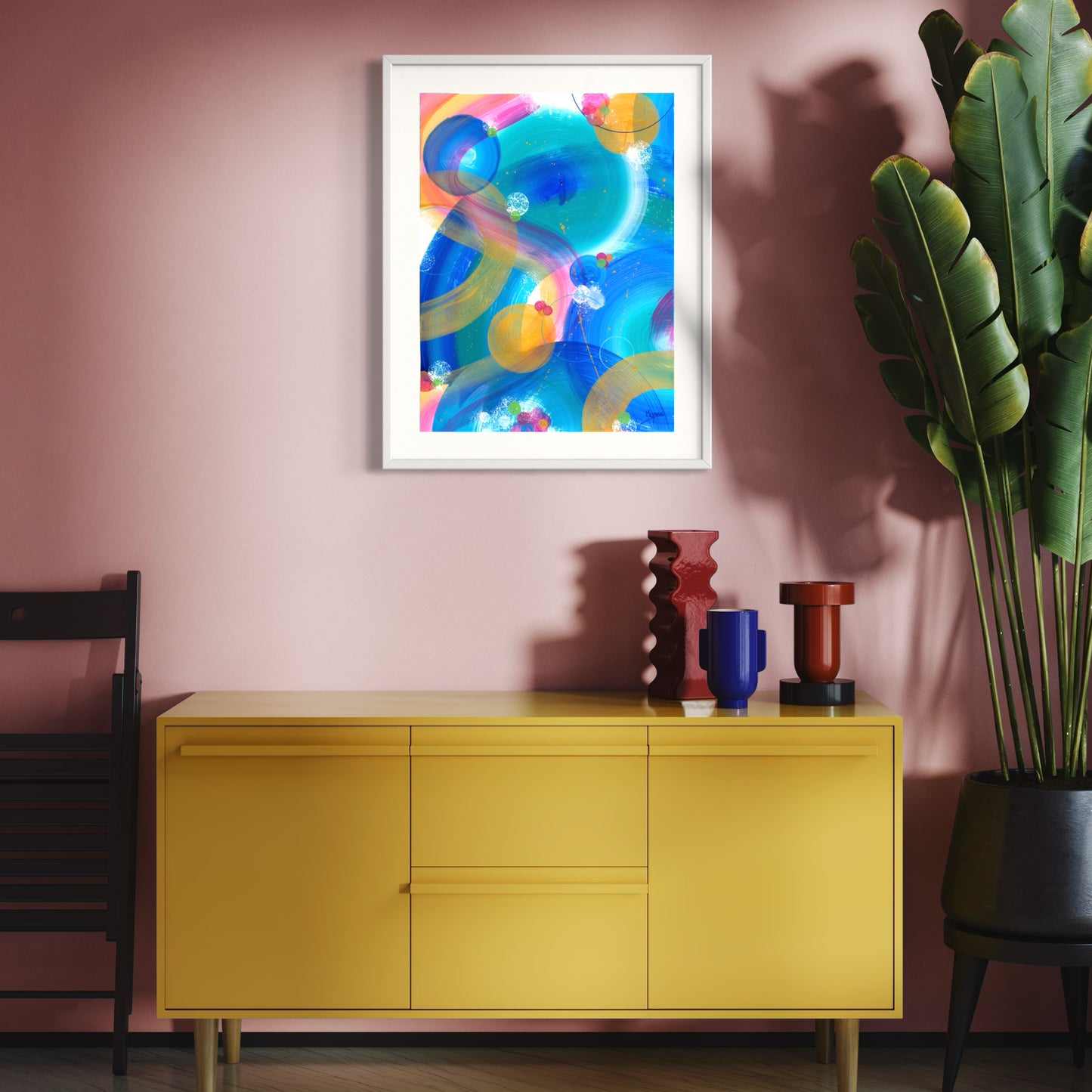 Colorful Currents 1/5 Original acrylic painting on paper