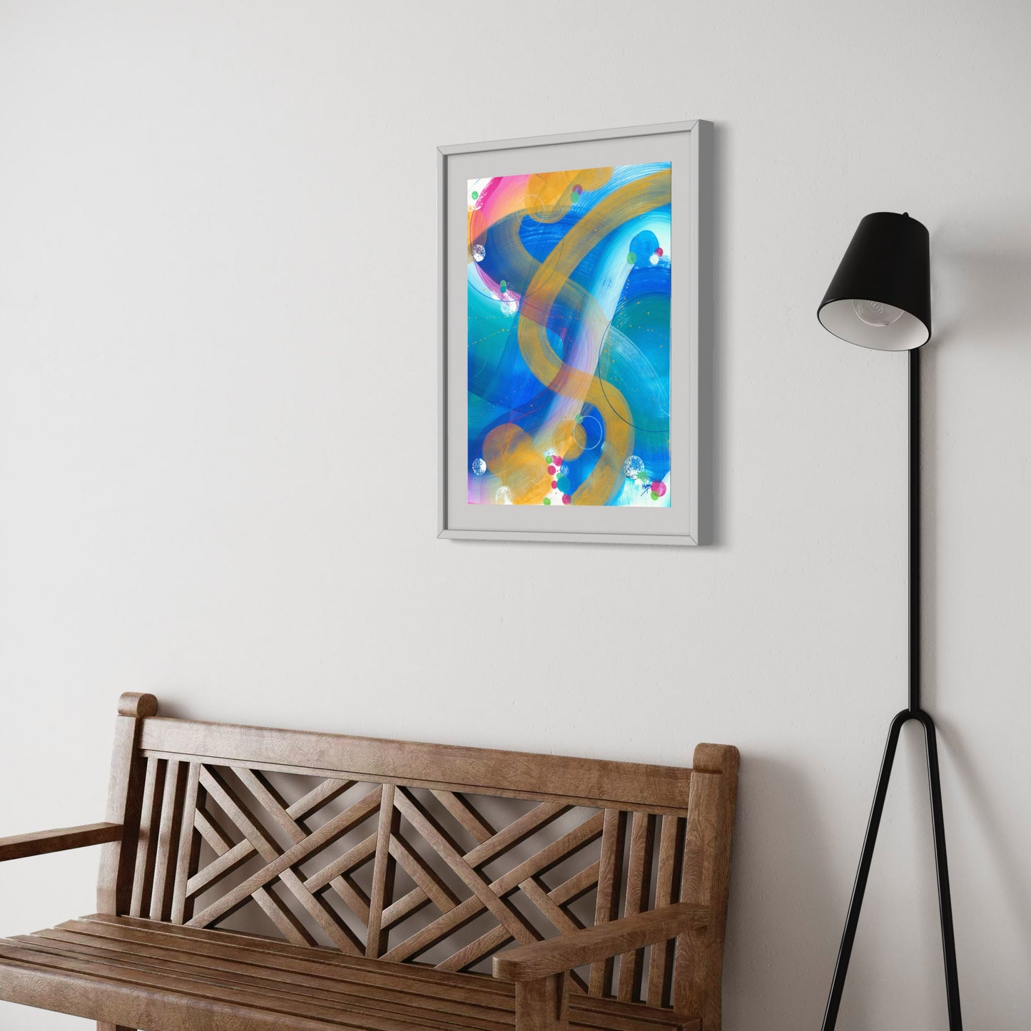 Colorful Currents 3/5 Original acrylic painting on paper