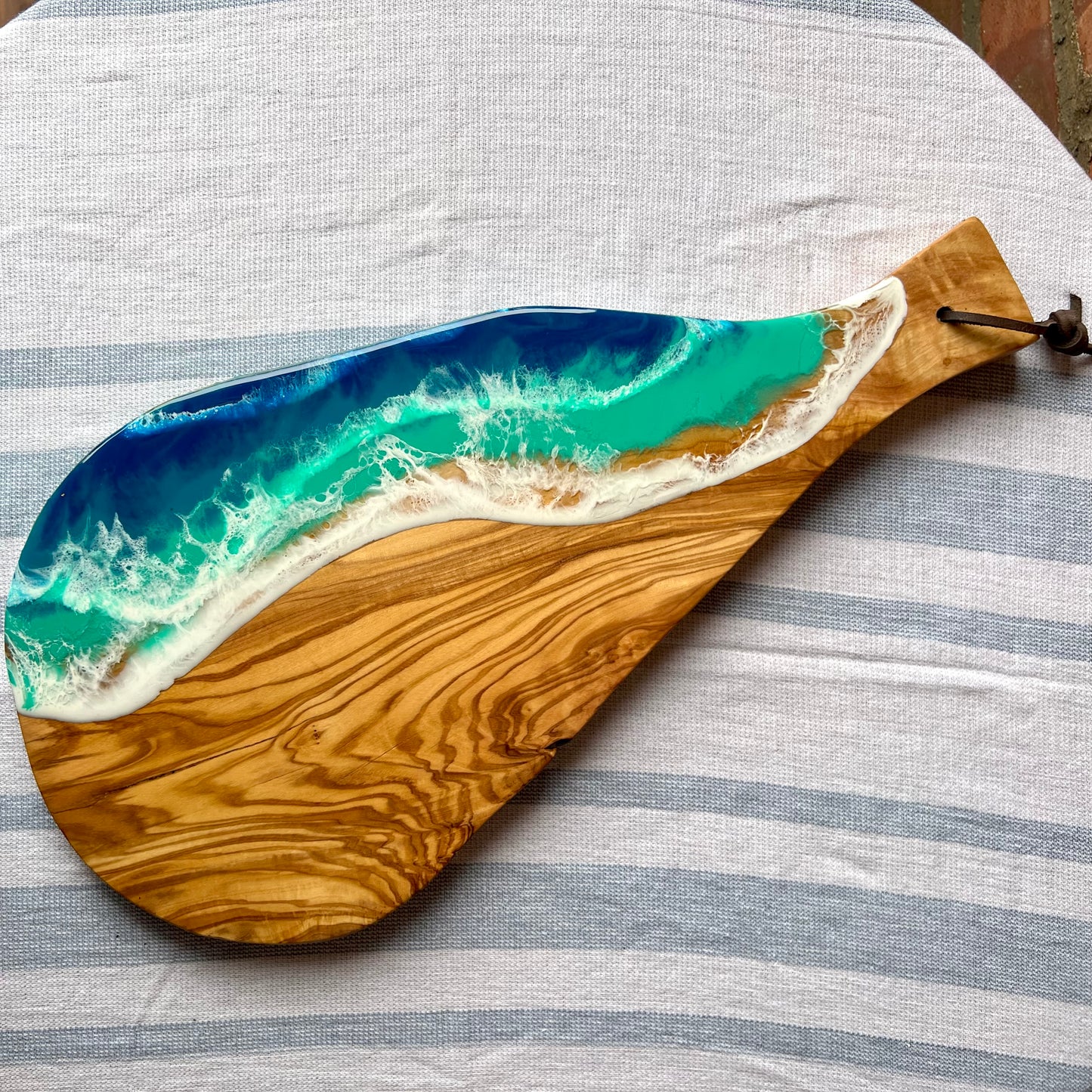 Small Olive Wood Ocean Wave Cheese Board