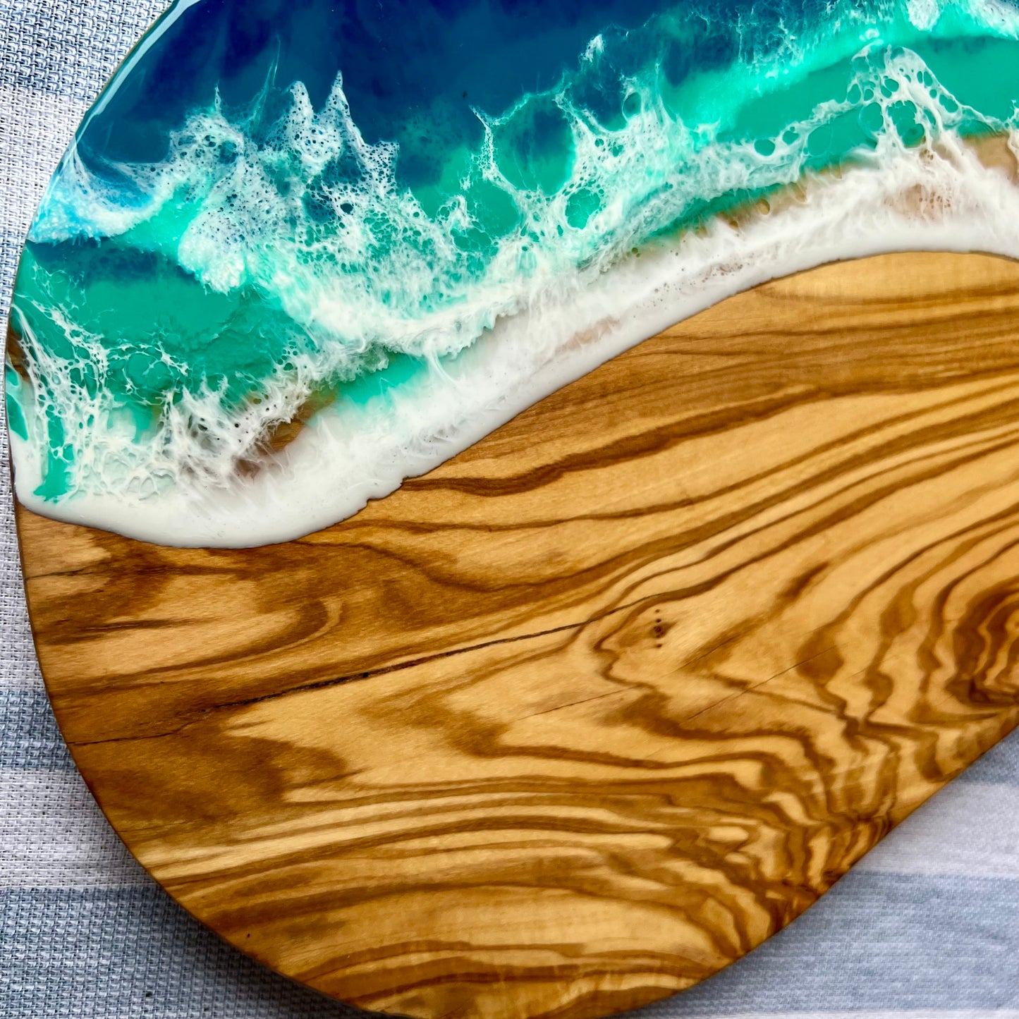 Small Olive Wood Ocean Wave Cheese Board