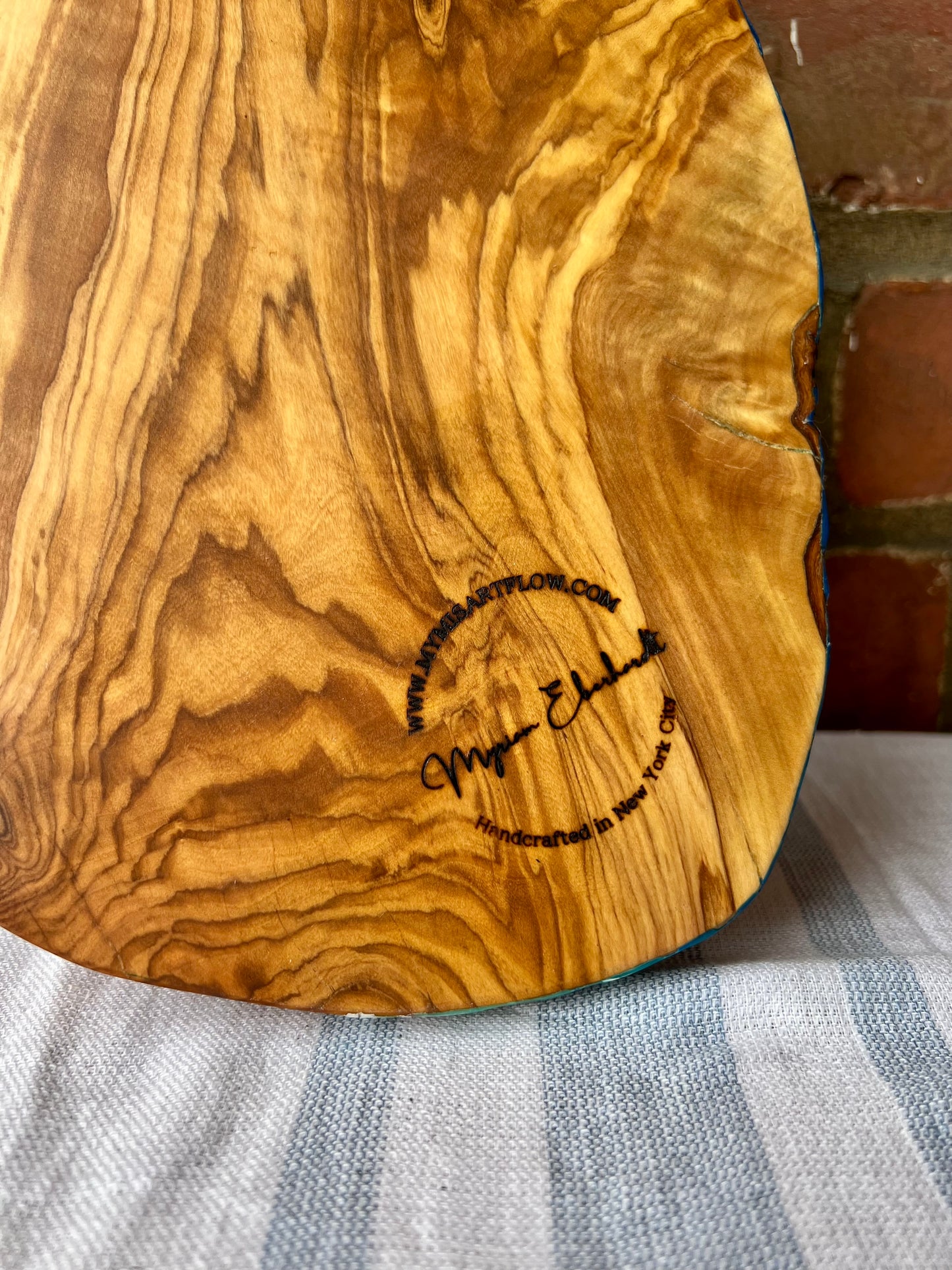 Small Olive Wood Ocean Wave Cheese Board