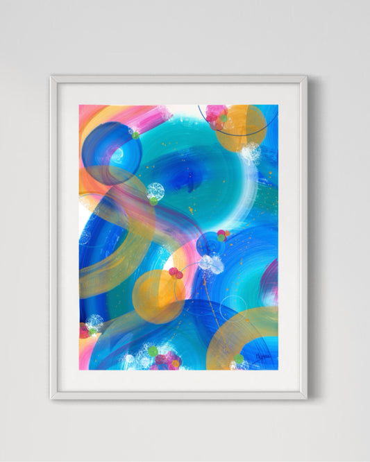 Colorful Currents 1/5 Original acrylic painting on paper